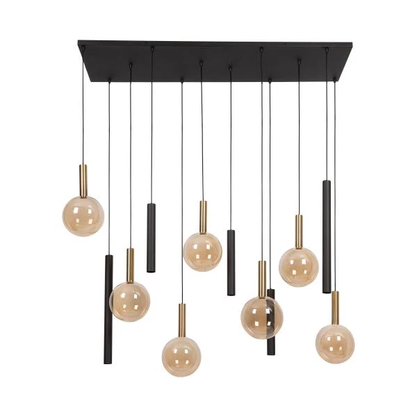 Lucide JOSIANE - Hanglamp - 7xG9 ,5xGU10M- Zwart - uitgezet